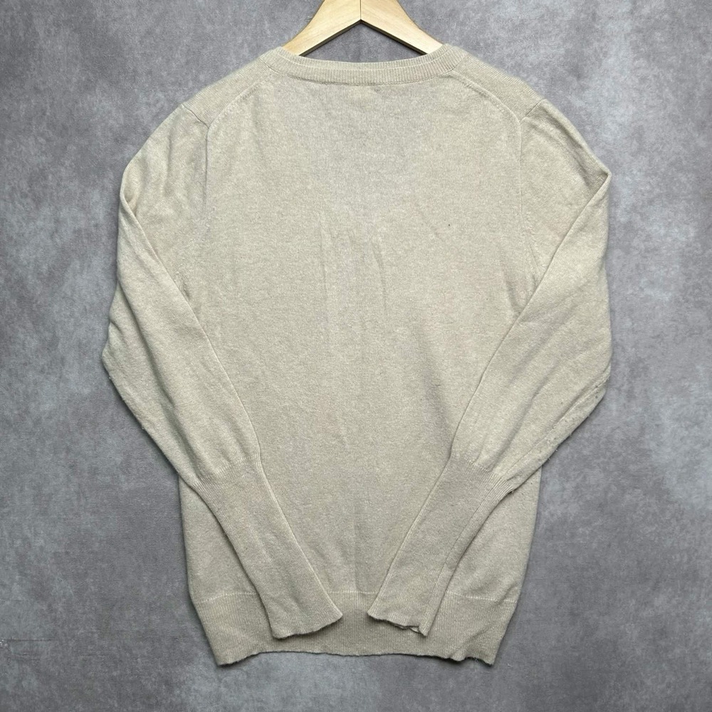 J Crew Women's Beige V Neck Long Sleeve Sweater with Cashmere Wool Size XL - Picture 2 of 5